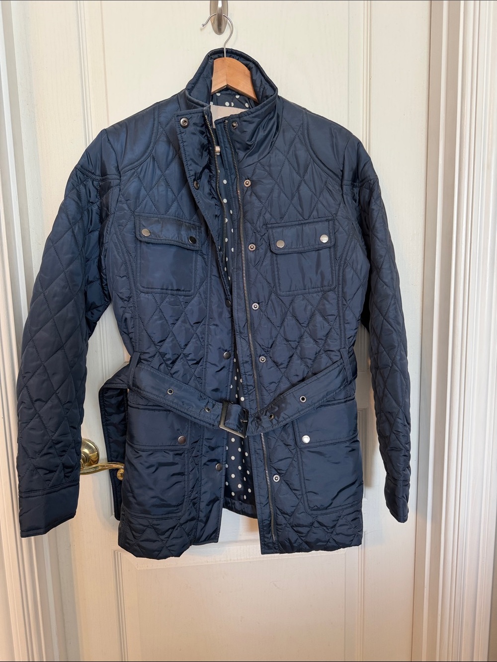 Banana Republic Quilted Belted Field Jacket - Navy